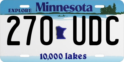 MN license plate 270UDC