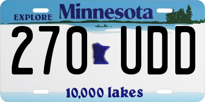 MN license plate 270UDD