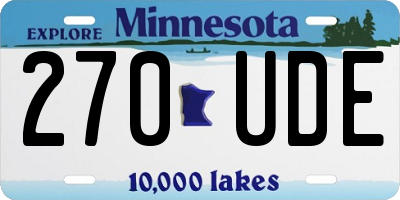 MN license plate 270UDE