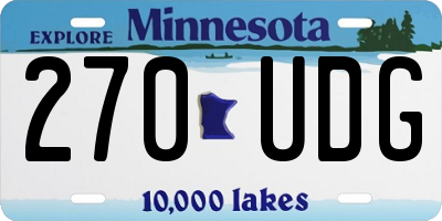 MN license plate 270UDG