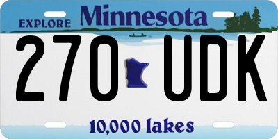 MN license plate 270UDK
