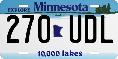 MN license plate 270UDL