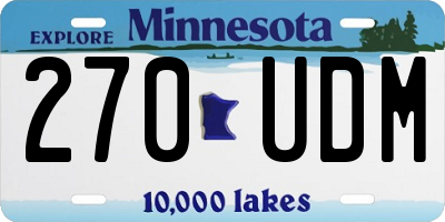 MN license plate 270UDM
