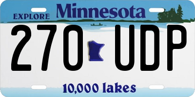 MN license plate 270UDP
