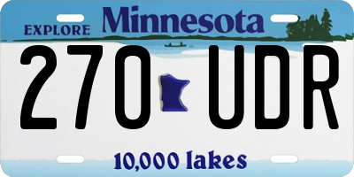 MN license plate 270UDR