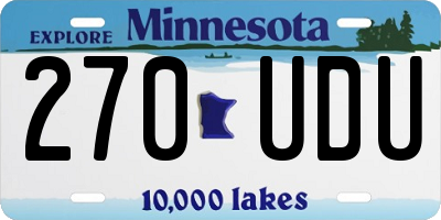 MN license plate 270UDU