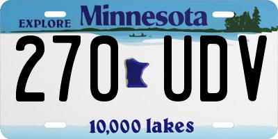 MN license plate 270UDV