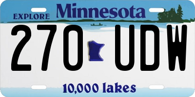 MN license plate 270UDW