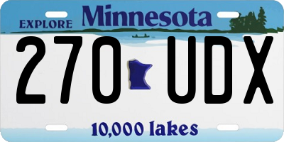 MN license plate 270UDX