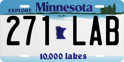 MN license plate 271LAB