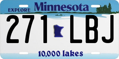 MN license plate 271LBJ
