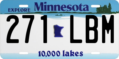 MN license plate 271LBM
