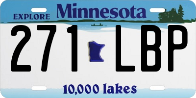 MN license plate 271LBP