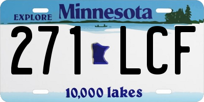 MN license plate 271LCF