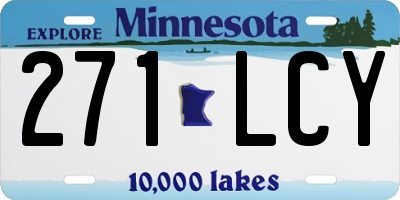 MN license plate 271LCY