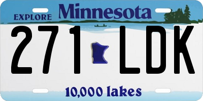 MN license plate 271LDK