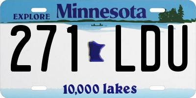MN license plate 271LDU