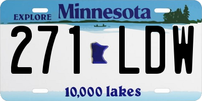 MN license plate 271LDW