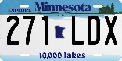 MN license plate 271LDX