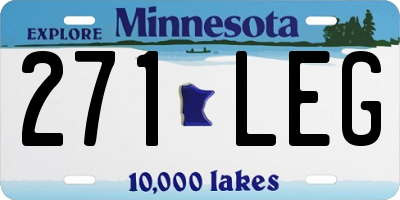 MN license plate 271LEG