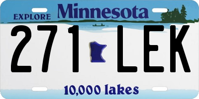 MN license plate 271LEK