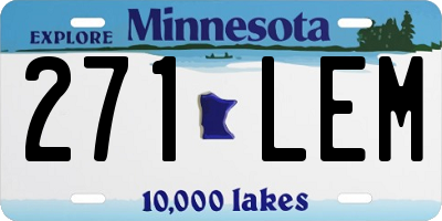 MN license plate 271LEM