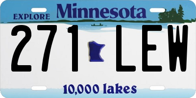MN license plate 271LEW