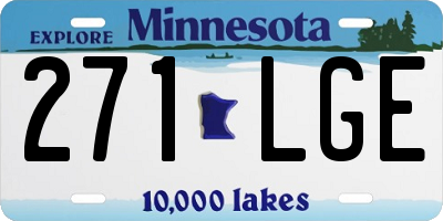 MN license plate 271LGE