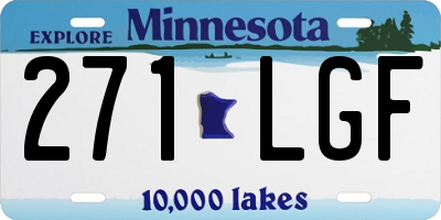 MN license plate 271LGF