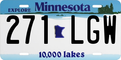 MN license plate 271LGW