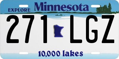 MN license plate 271LGZ