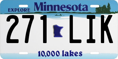 MN license plate 271LIK