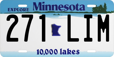 MN license plate 271LIM