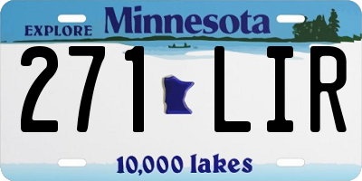 MN license plate 271LIR