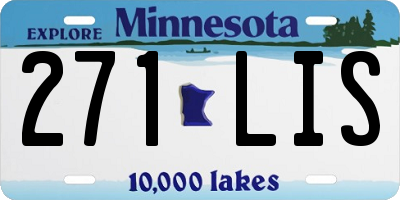 MN license plate 271LIS