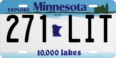 MN license plate 271LIT
