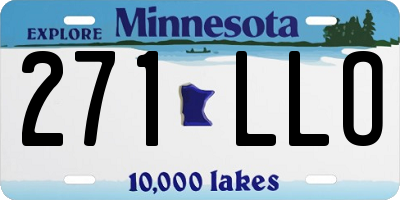 MN license plate 271LLO