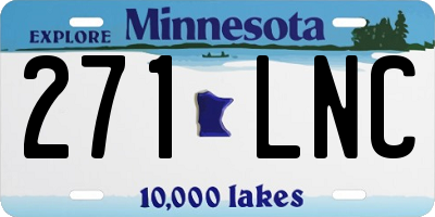 MN license plate 271LNC