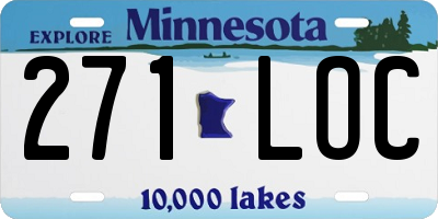 MN license plate 271LOC