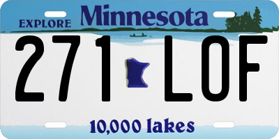 MN license plate 271LOF