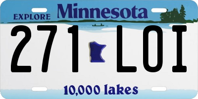 MN license plate 271LOI
