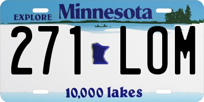 MN license plate 271LOM