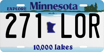 MN license plate 271LOR