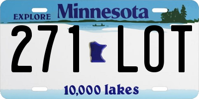 MN license plate 271LOT