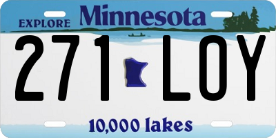MN license plate 271LOY