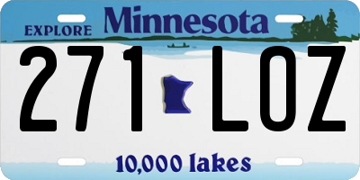 MN license plate 271LOZ
