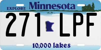 MN license plate 271LPF