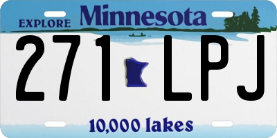 MN license plate 271LPJ