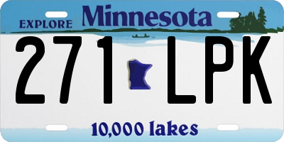 MN license plate 271LPK