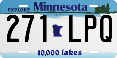MN license plate 271LPQ